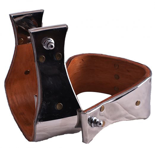 Showman Stainless Steel Covered Wood Stirrups -   