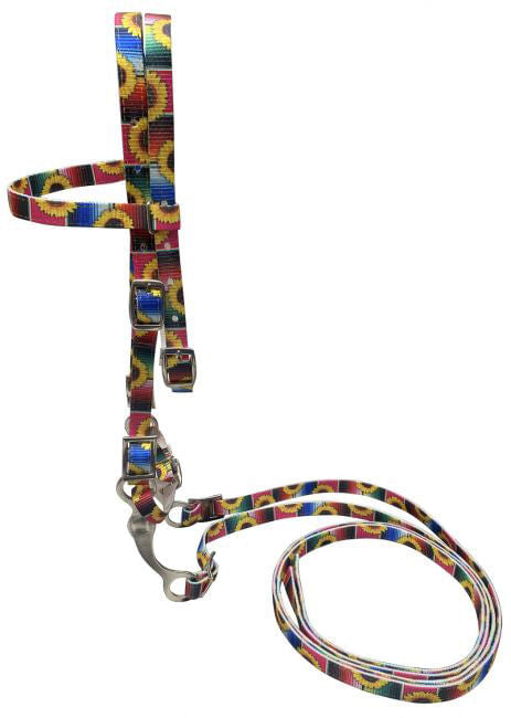 Showman Pony Nylon Bridle - Serape & Sunflower  