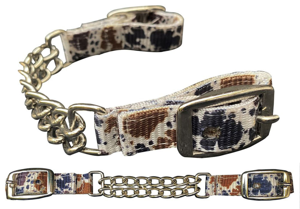 Showman Nylon Curb Chain - Cow Print  