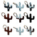 Showman Cowhide Cactus Keychain, Assorted -   