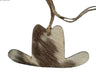 Cowhide Leather Christmas Ornament - Cowboy Hat  