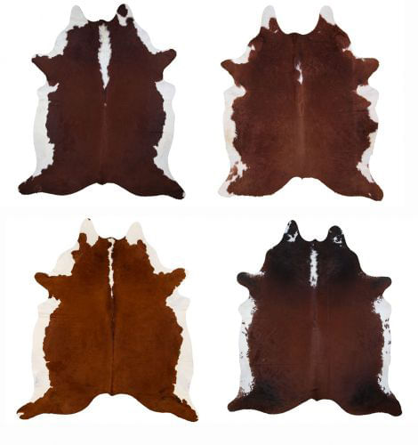 Hereford Cowhide Rug, Large - Brown & White Large SSTRW