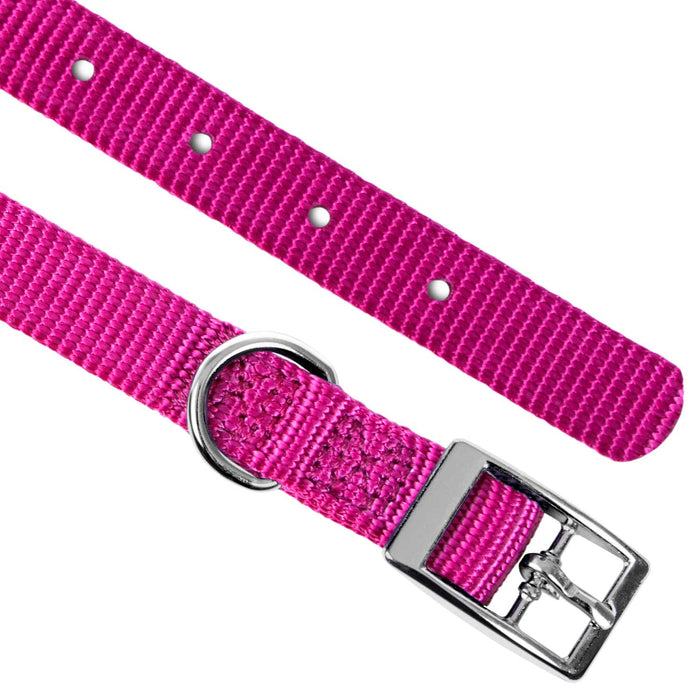 5/8"W Jeffers Nylon Dog Collar, 10"L - Hot Pink  