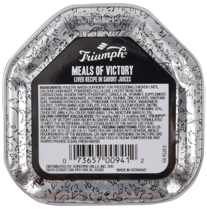 Triumph Meals of Victory Liver Recipe in Savory Juices Cat Food - 15-pack Meals of Victory Liver Recipe Cat Food, 3.5 oz  