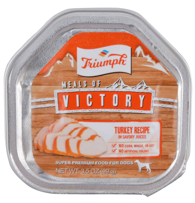 Triumph Meals of Victory, Turkey Recipe in Savory Juices Dog Food - Single Meals of Victory with Turkey Dog Food, 3.5 oz  