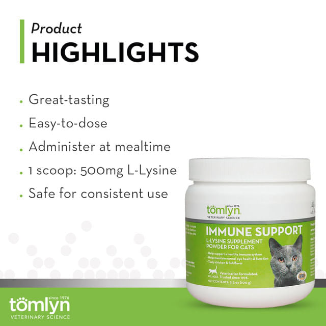 L-Lysine Powder Immune Support for Cats, 3.5 oz -   