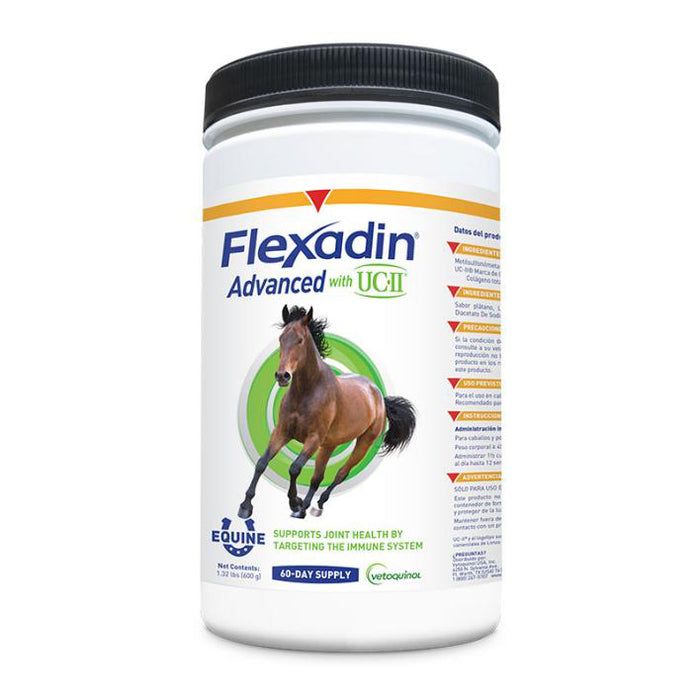 Vetoquinol Flexadin Equine Advanced UC-II - Joint Health Support, Banana Flavor, Powder, Horse Supplement