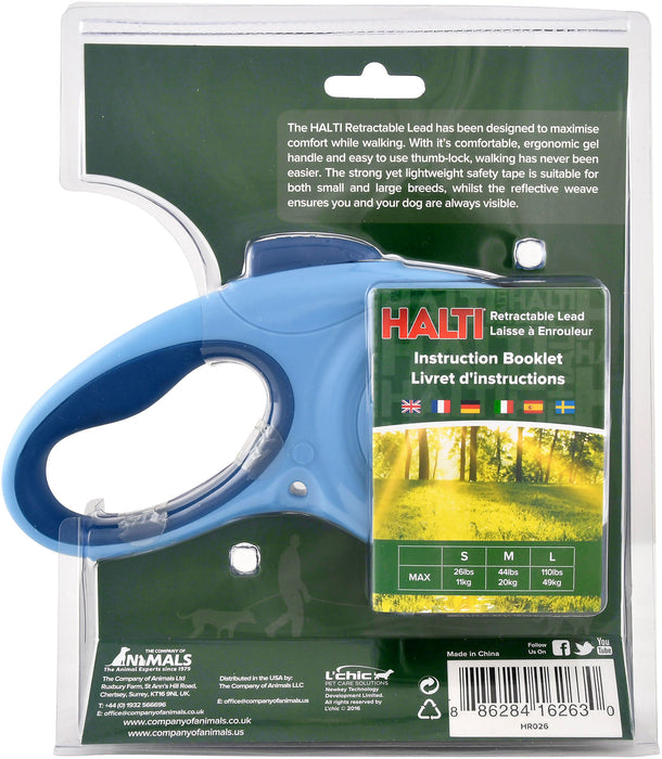 Halti Blue Retractable Lead - Large Blue Retractable Lead  