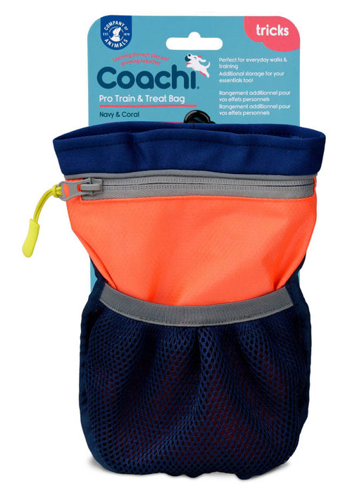 Coachi Pro Train & Treat Bag Navy & Coral - Navy/Coral  