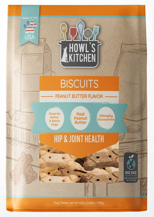 Howl's Kitchen Peanut Butter Flavor Hip & Joint Biscuits, 2.62 lbs - 2.62 lb Peanut Butter 