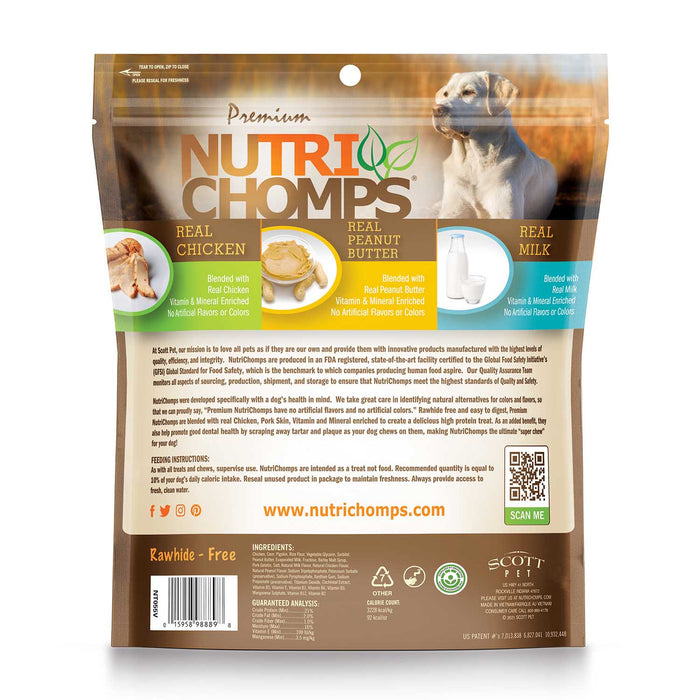 NutriChomps 10ct 6” Mixed Flavor Braid - 14.11 oz Chicken, Milk and Peanut Butter 