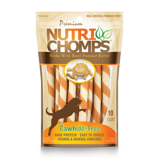 NutriChomps 10ct Peanut Butter Flavor Mini Twist - 5.29 oz Chicken and Peanut Butter 