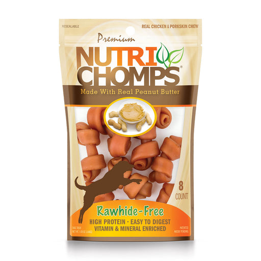 NutriChomps 8ct Peanut Butter Mini Knot - 5.08 oz Chicken and Peanut Butter 