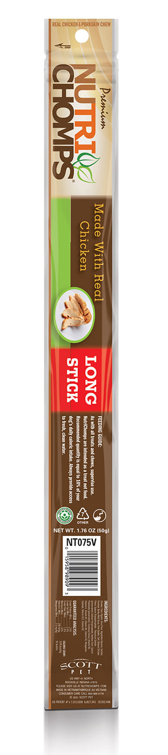 NutriChomps 15” Chicken Long Stick - 1.76 oz Chicken 