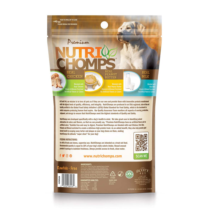 NutriChomps Assorted Mini Twist 12ct - 6.35 oz Chicken, Milk and Peanut Butter 