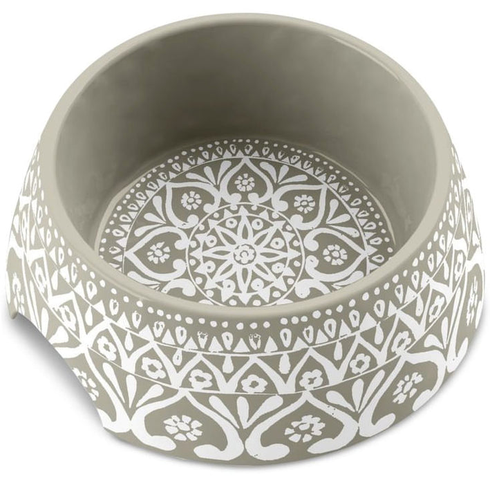 Boho Medallion Pet Bowl - Boho Medallion Pet Bowl, Md, 2.5 Cup, Taupe  