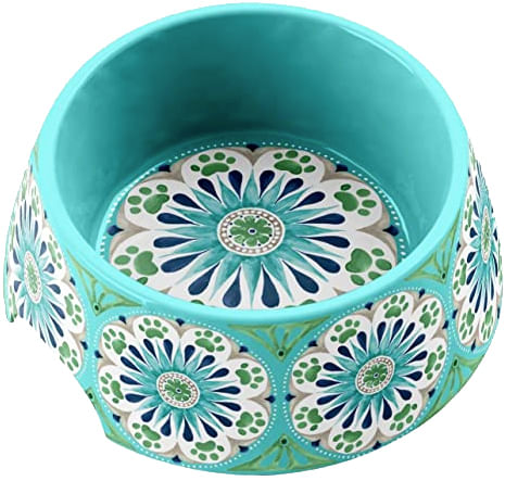 Carmel Medallion Pet Bowl - Turquoise  