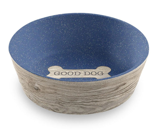 French Oak Wood Bone Bowl - French Oak Wood Bone Bowl, Lg, 5 Cup, Blue  