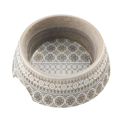 Moroccan Wood Double Wall Bowl -   