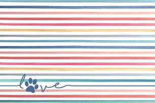 Pet Placemat - Love Stripes  