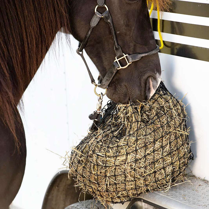 Comedero para caballos de red de heno Texas Small, orificios de 1,5 x 1,5 pulgadas