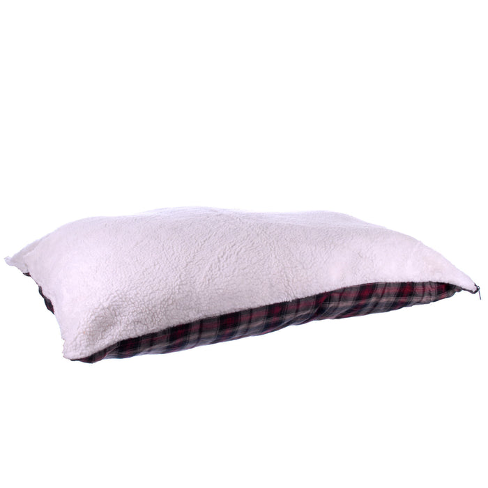 Flannel Sherpa Bed, Burgundy - Flannel Sherpa Bed, Burgundy, 27" x 34"  