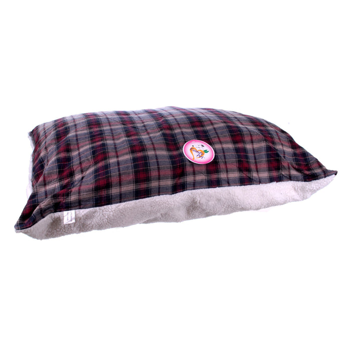 Flannel Sherpa Bed, Burgundy - Flannel Sherpa Bed, Burgundy, 40" x 36"  