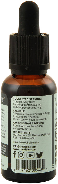 Treatibles Full Spectrum Hemp Oil Dropper Bottle, 90 mg, 30 mL  