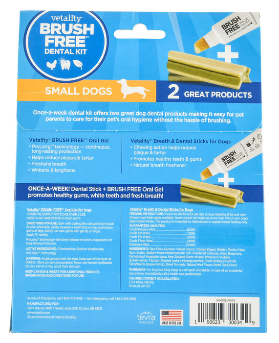 Vetality Brush Free Dental Kit for Dogs - Medium/Large  