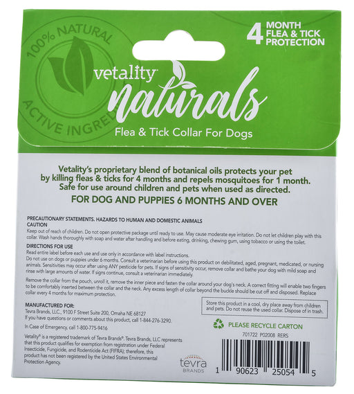 Vetality Naturals Flea & Tick Collar for Dogs - Small/Medium  