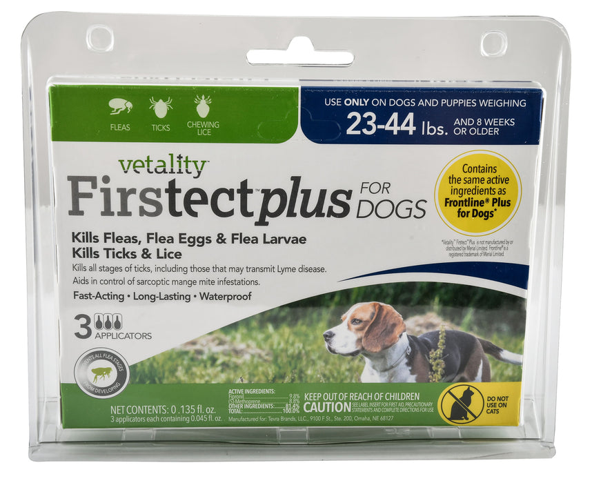 Vetality Firstect Plus for Dogs, 3-pack - Dogs 23-44 lb  