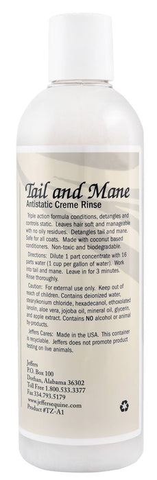 Jeffers Tail & Mane Antistatic Creme Rinse - Jeffers Tail & Mane Rinse, 16 oz  