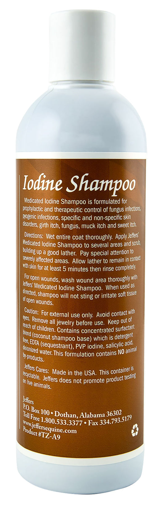 Jeffers Equine Iodine Shampoo - 16 oz Jeffers Iodine Shampoo  