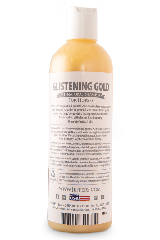 Jeffers Glistening Gold Shampoo for Horses - Glistening Gold Shampoo, 16 oz  