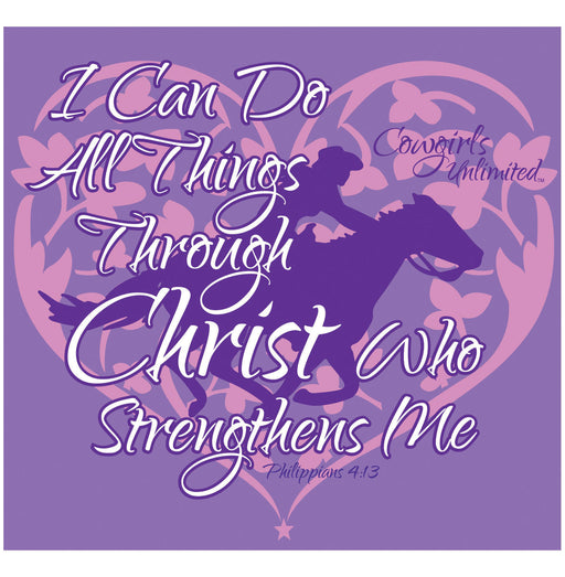 I Can Do All Things Through Christ... T-Shirt, Violet - Small  