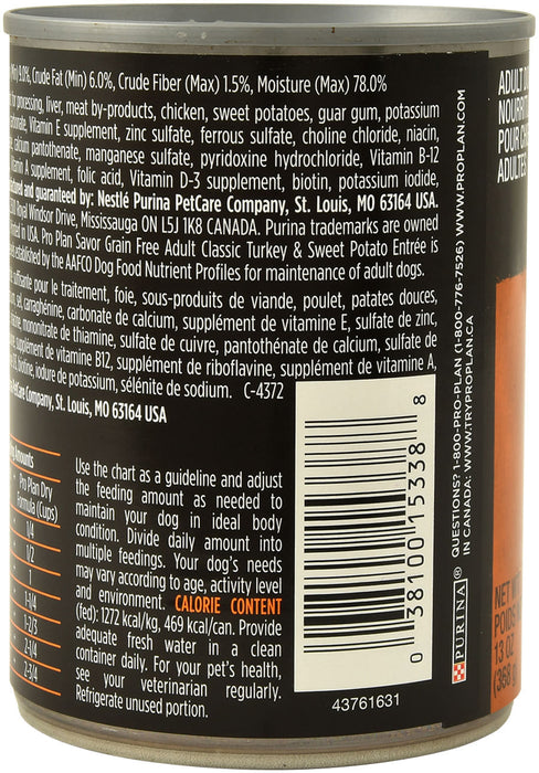 Pro Plan Savor Grain Free Canned Dog Food, Beef and Peas, 13 oz - Turkey/Swt Potato  