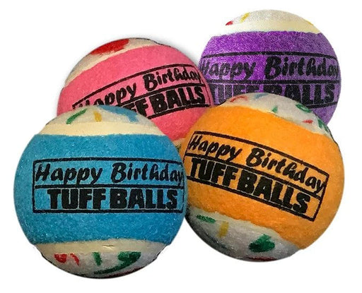 Happy Birthday Tuff Balls - Happy Birthday Tuff Balls, 1.8", 4 pk  