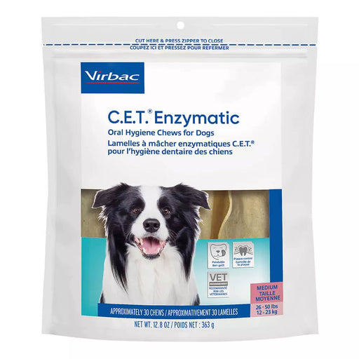 C.E.T. Enzymatic Oral Hygiene Chews for Dogs 26-50lbs 30Ct 3PK - Bag / Pouch  