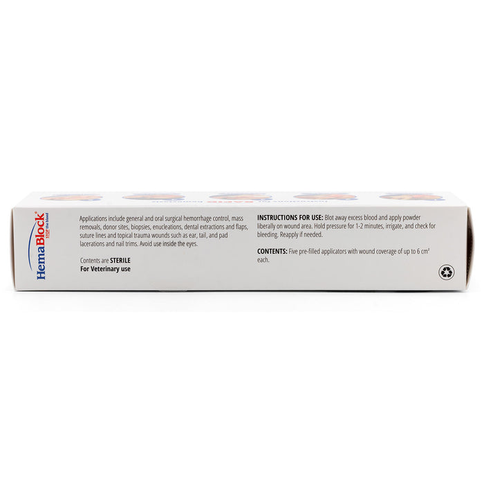HemaBlock Hemostatic Powder, 0.5 gm Syringe Applicators, 5 pk