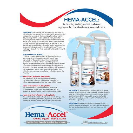 Hema-Accel Canine All Natural Wound Care Spray, 4oz Size 4oz