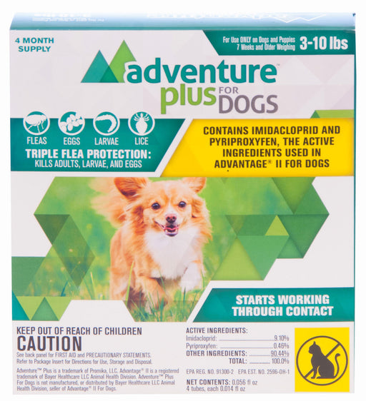 Adventure Plus for Dogs, 4-Pack - Dog 3 to 10lbs  