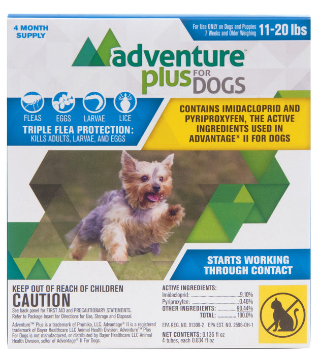 Adventure Plus for Dogs, 4-Pack - Dog 11 to 20lbs  