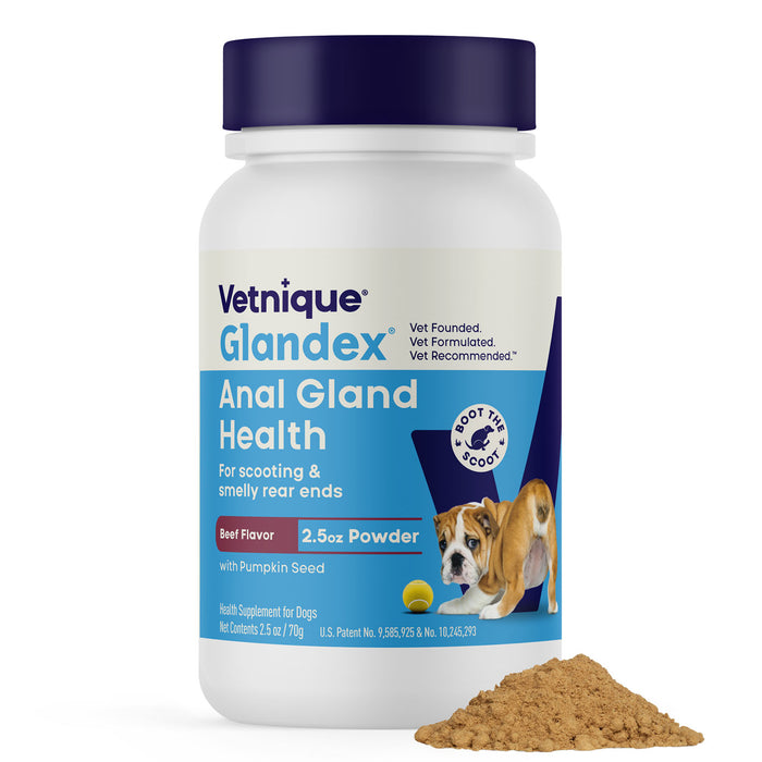Glandex Anal Gland Health Powder for Dogs, Beef Flavored