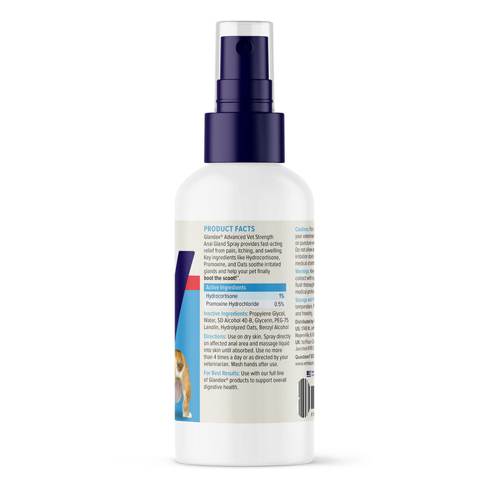 Glandex Advanced Vet Strength Anal Gland Health Spray for Dogs and Cats, 4 oz