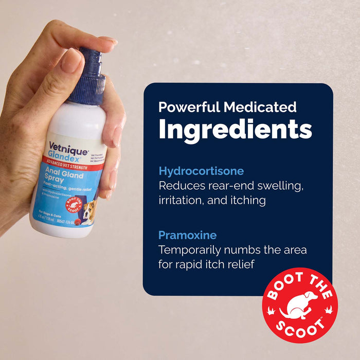 Glandex Advanced Vet Strength Anal Gland Health Spray for Dogs and Cats, 4 oz