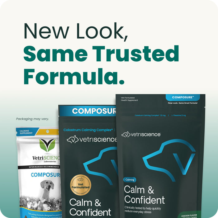 VetriScience Composure Calm & Confident Clinically Tested Peanut Butter Flavored Chews, Calming & Anxiety Supplement for Dogs, 120 count Flavor Peanut Butter