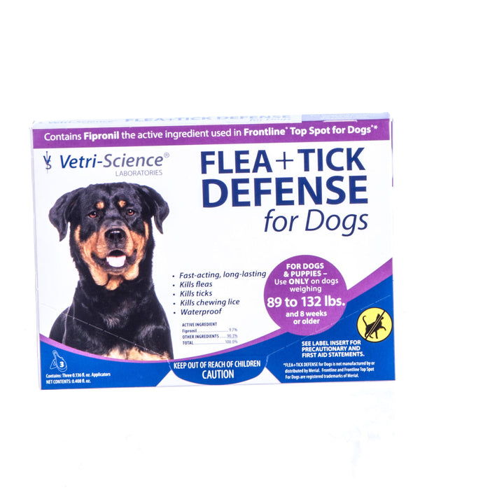 FLEA + TICK DEFENSE for Dogs (6 pack) - Flea & Tick Defense for Dogs, 89 - 132 lb  