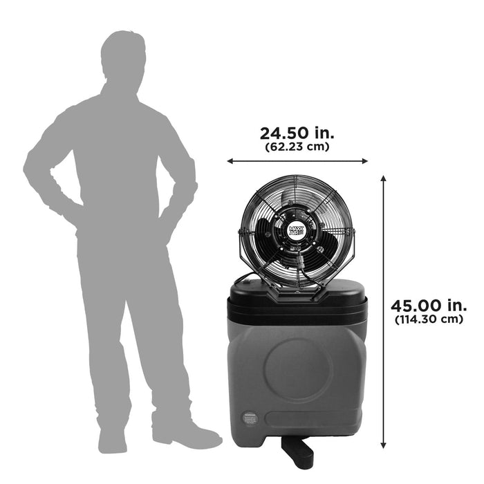 14" 3-Speed Misting Fan with 20 Gal. Tank - Blue 14" 