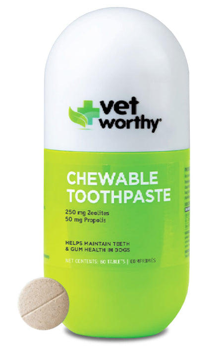 Vet Worthy Chewable Toothpaste, 60 ct -   