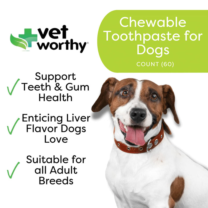 Vet Worthy Chewable Toothpaste, 60 ct -   